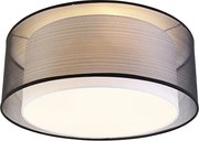 Plafoniera moderna nera con bianco 50 cm 3 luci - Drum Duo