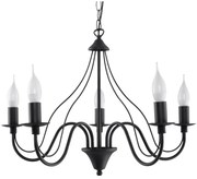 Lampadario a sospensione con catena MINERWA 5 5xE14/40W/230V nero