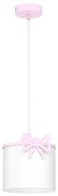 Lampadario a sospensione per bambini SWEET 1xE27/15W/230V bianco/rosa/bow