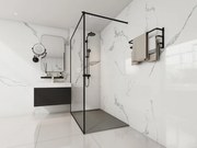Piatto per doccia da posare o da incasso 140 x 90 cm in Resina Grigio - LYROSA