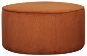 Pouf rotondo in velluto a coste color bruciato D70 cm LOUIS