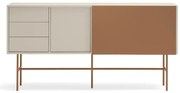 Cassettiera bassa con ante scorrevoli in mattone/beige 180x91 cm Nube - Teulat