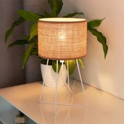 Duolla Lampada da tavolo Trixi con struttura in filo metallico bianco/beige, tessuto,