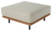 Pouf da giardino con cuscino Calisto NATERIAL in teak, seduta in teak beige L 80 x H 18 x P 80 cm