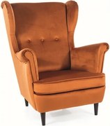 Poltrona Lord Velvet in velluto cannella – 82x92x101 cm