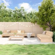 Set divani da giardino 6 pz con cuscini in legno massello