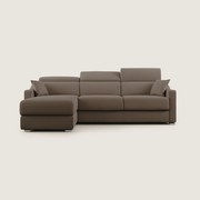 Amber divano letto angolare in tessuto smacchiabile T05 marrone