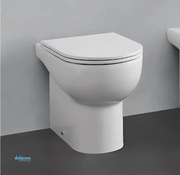 Azzurra Ceramica "Nuvola" Vaso a Terra H 48 cm Traslato In Ceramica Finitura Bianco Lucido