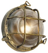 Lampada da parete e da soffitto per esterni oro antico rotonda IP44 - Noutica