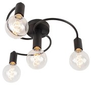 Plafoniera Art deco nera 4 luci - FACIL