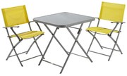 Set tavolo e sedie Stell NATERIAL in acciaio giallo per 2 persone