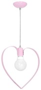 Lampadario per bambini CUORE 1xE27/60W/230V rosa chiaro