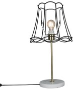 Lampada da tavolo retrò in ottone con telaio Granny nero 30 cm - Kaso