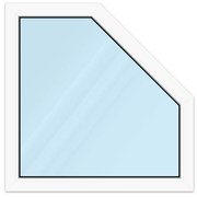 Finestra trapezoidale, pvc, IDEAL 4000, bianco, finestra a trapezio 1 anta fissa a destra, 500 x 600 mm, configura individualmente