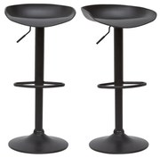 Sgabelli da bar design regolabili neri H65 cm (set di 2) PEBBLE