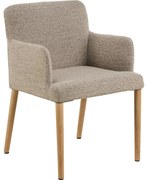 Sedia da pranzo beige in imbottito con braccioli Zoe – Actona