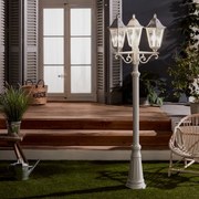 Lampione da giardino, Monza H 225 cm, bianco, IP44 INSPIRE