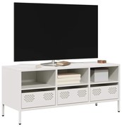 Mobile tv bianco 101,5x39x43,5 cm in acciaio laminato a freddo