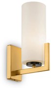 Applique Contermporanea Fortano 1 Luce Metallo Ottone Diffusore Vetro Bianco