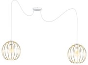 Lampadario a sospensione con filo MATT 2xE27/60W/230V ragno bianco/oro