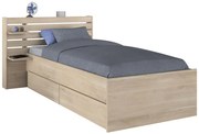 Letto 90 x 190/200 cm Con vani portaoggetti  Naturale  - TENALIA