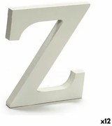 Lettera Z Legno Bianco (1,8 x 21 x 17 cm) (12 Unità)