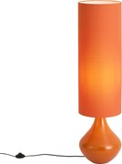 Lampada da terra retrò arancione con paralume in tessuto - Mina