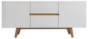 Buffet scandinavo bianco lucido e frassino 160cm MELKA