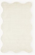 Tappeto in viscosa tessuto a mano con bordo ondulato Wavy