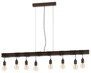 Lampadario Industrial Townshend 4 8 Luci Acciaio Marrone E Ner Invecchiato