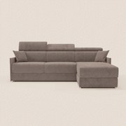 Miryam divano letto angolare compatto - poggiatesta reclinabili e penisola contenitore in tessuto smacchiabile T31