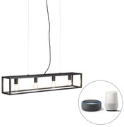 Lampada a sospensione nera 4 lampadine smart WiFi - CAGE 4