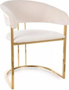 Sedia Tulipe Velvet beige chiaro – 56×46×77 cm