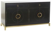 Credenza DKD Home Decor Nero Dorato Metallo Pioppo 150 x 50 x 80 cm