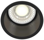 Faretto Da Incasso Moderno Reif Alluminio Nero 1 Luce Diffusore Vetro