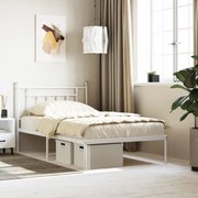 Giroletto con testiera metallo bianco 107x203 cm