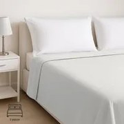 Lenzuolo piano matrimoniale cotone percalle bianco