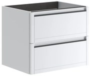 Mobile da bagno sotto lavabo TRATTO bianco opaco L 59.5 x H 50 x P 45.5 cm 2 cassetti, lavabo non incluso