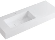 Lavabo integrale a sinistra rettangolare L 120.5 x H 15 x P 46 cm in resina bianco