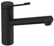Rubinetto da cucina fisso a collo di cigno Zesis Lean nero verniciato opaco HANSGROHE