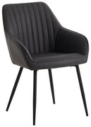 Set di sedie da pranzo grigio scuro in imbottito con braccioli 2 pz Nolan Stripe – Unique Furniture