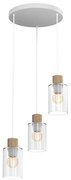 Lampadario a sospensione con filo MADERA 3xE27/60W/230V bianco/legno