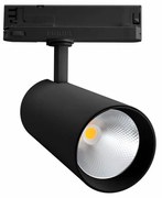 Faro LED 42W per Binario Trifase, 38° + 60° Nero, PHILIPX Xitanium CRI92 Colore  Bianco Naturale 4.000K