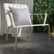 Sedia da giardino con braccioli Idaho NATERIAL, struttura e seduta in alluminio beige