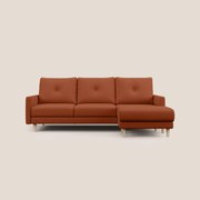 Matisse Divano angolare con sedute scorrevoli in tessuto morbido smacchiabile T17 arancio