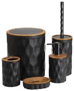 Set da bagno REINA 5 pz nero/marrone