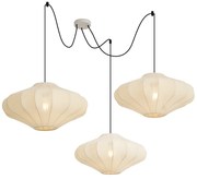 Lampada a sospensione Japandi beige 50cm 3 luci - Plu