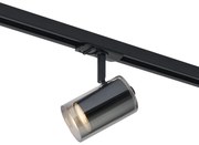 Faretto moderno nero con vetro fumé per sistema a binario monofase - Iconic Lloyd