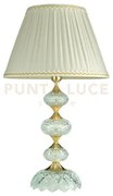 Lume/g. dallas oro e cristallo con paralume d.40cm 1 luce attacco e28