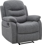 Poltrona reclinabile imbottita Neron in grigio - H101